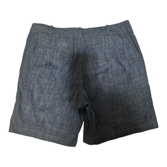 TALBOTS Dark Chambray Cotton Shorts - Size 6 - Picture 2 of 7